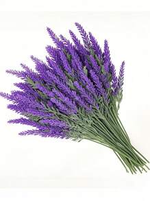 10pcs Artificial Lavender Flowers Bouquet, Purple Fake Plastic Lavender Flowers For Wedding Decor, Tabletop Centerpiece, DIY, Christmas, Spring Home Decor