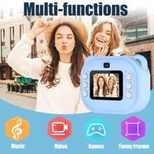 Instant Print Camera For Adult Leisure Toys, Christmas Birthday Gifts For Girls Boys, HD Digital Video Cameras For Adult, Portable Toy (1300mAh Rechargeable Battery)For Holidays, Christmas, Halloween, Birthday Parties & Special Occasions