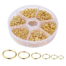 1pc 6-Slot Eyelet Ring Set (Approx. 970pcs) - Yellow Gold - View 12