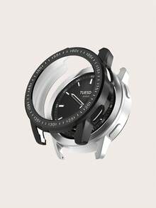 1 غطاء واقي لساعة شياومي ووتش إس 3، من مادة التي بي يو مطلية بالكهرباستاتيكية، تصميم بسيط وعصري، لوحة زمن