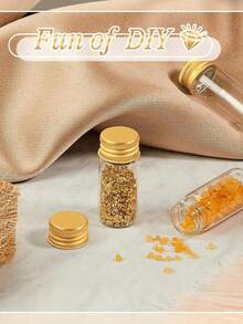 1/5/10/20pcs Mini Clear Bottles With Gold Aluminum Lids, Small Empty Jars (5/7/8/10/15/25ml), Leak-Proof Screw Cap, DIY Powder & Cream Sample Containers, For Storage, Crafting, Medication, Travel Accessories - Clear - View 5
