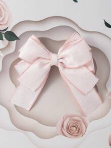 1pc Simple Elegant Korean Style Children Hair Clip, Design - Baby Pink - View 1