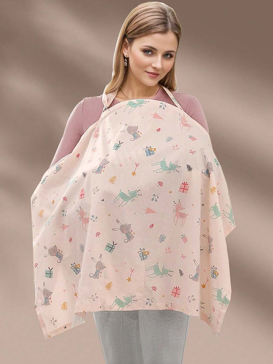 1 pieza Cubierta protectora para lactancia, anti artefacto de luz, ropa de lactancia al aire libre con cubierta 360° con una capa de malla, cubierta de lactancia transpirable con privacidad y escote arqueado, delantal de lactancia multiuso para amamantar al recién nacido