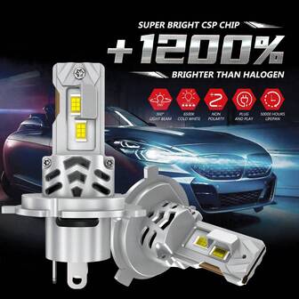 DrViAion 2Pcs 80000LM H4 LED Headlight Bulb 16pcs CSP 8750 9005 HB3 9006 HB4 H9 H11 Car Headlamp Auto Mini Canbus H7 Led Bulb Turbo Light 6500K 12V 180W