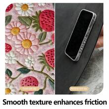 1pc, Home Decor, Fluffy Strawberry Abstract Pattern Printed, Anti-Slip Diatomite Kitchen Mat, Rug, Floor Mat, 3D Printed Rectangle, Suitable For Living Room, Bedroom, Hallway, Bathroom, Laundry Room - Polyester Carpet, Indoor/Outdoor Decoration