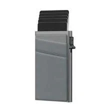 Ví đựng thẻ tín dụng RFID cho nam có chức năng tự động bật lên dành cho phụ nữ Ví nam Ví mini Ví đựng thẻ Ví đựng thẻ - Xám - Xem 8