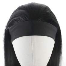 32 Inch Straight Headband Wig Black Heat Resistant Synthetic Hair Women's Headband Wig Full Machine Made Wigs Women - Black - View 4