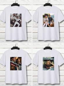 Customized Men's T-Shirt, Personalized Graphic Design, Upload Your Photo/Couple Photo/Family/Pet/Best Friend, Birthday/Anniversary/Father's Day/Valentine's Day/Holiday Custom Photo, Crew Neck T-Shirt For Men, Summer Casual Round Neck Short Sleeve Tee, Holiday Gift, Anniversary Gift, Company Team Building Uniform, Music Festival, Gift For Him