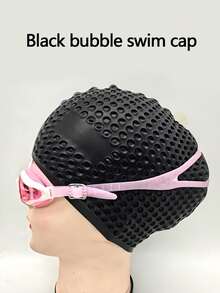 1pc Silicone Swimming Cap, High Elasticity, Thick Design Suitable For Long Hair, Keep Hair Dry, Easy To Remove, Suitable For Outdoor Water Sports, Durable Swimming Accessories - Ideal For Summer Swimming - Multicolor - View 3