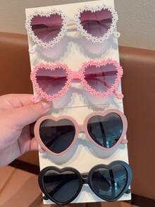 2/3/4pcs Kids Cute Heart-Shaped Fashion Glasses For Boys & Girls - Multicolor - View 24
