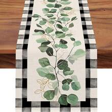 33x183cm 经典桉树叶桌布，适合春夏秋冬季节桉树桌旗，适用于节日厨房餐桌装饰、家庭聚会装饰 - 彩色 - 查看 27