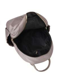 Zaino da donna alla moda e di grande capienza in nylon monocolore con più tasche