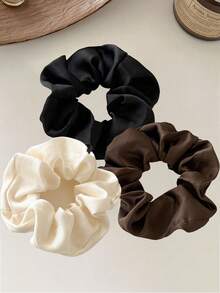 10pcs Set Retro Satin-Like Scrunchies, Soft Fabric, Elegant Simple Design, No Hair Damage, Suitable For Daily Use, Sports, Travel And Hairstyling (Option: 1/3/5/10PCS)Bathroom Decor Fall Decor Back To School Hair Accessories