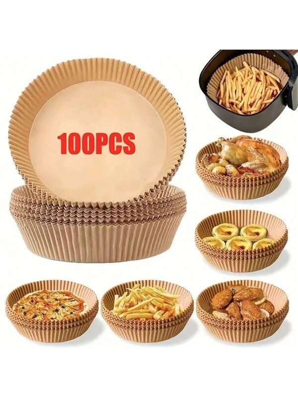 Round Disposable Air Fryer Liners, Air Fryer Absorbent Papers, Baskets, Baking Trays, Oven Accessories, Baking Tools, Kitchen Gadgets, Kitchen Accessories