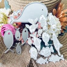 Fishes Die Cuts For Card Making, Whale Metal Cutting Dies, Metal Die Cutting Mold, Scrapbooking Dies, DIY Etched Embossing Stencil For Crafts