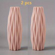 1 bucată vază scandinavă cu dungi PET, potrivită pentru flori proaspete și flori uscate - design decorativ pentru camera de zi, dulap TV și decorațiuni interioare