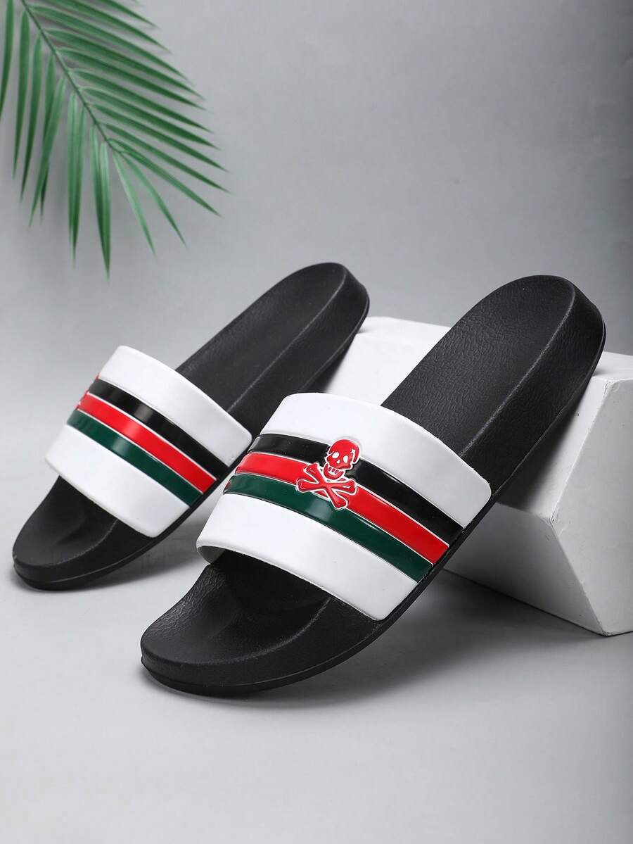 Men's Casual Slide Slippers, Soft Bottom Wear-Resistant, Suitable For Indoor, Bathroom, Beach, And Outdoor Leisure Wear - White - View 1