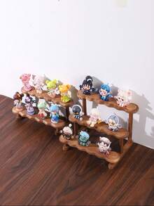 Creative Walnut Wood Display Rack, Character Figurine Shelving Unit, Ornament Stand - Walnut - View 4