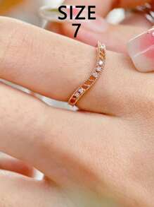 1pc S925 Sterling Silver Asymmetrical Elegant Lace Hollow Zirconia Ring, Versatile Ins-Style Design For Women Daily Wear, Wedding Jewelry, Holiday Party Gift