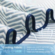 1pc Wavy Pattern Cooling Blanket, Air Cooling Blanket, Lightweight Cooling Pad, Large Size Summer Cooling Cover, Heat Absorption, Keeps Adults Cool, Soft Breathable, Smooth & Lightweight - Blue Wave Pattern - View 7