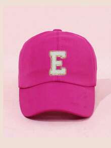 1pc Adjustable Children's Baseball Cap, Bright Pink, A-Z Letter Print, Sun Protection Casual Sports Hat, Suitable For Boys & Girls Back To School, Travel, Outdoor Activities, Daily Wear, Great Birthday Gift - Hot Pink - View 10