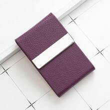 Personalized Stainless Steel Leather & Alloy Business Card Holder, Luxury Aluminum Metal Name Card Case