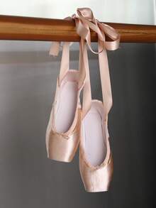 Zapatillas de ballet profesionales para mujer Zapatillas de puntillas de ballet Zapatillas de baile (con cintas) - Rosa - Ver 1