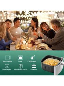 25/50/100/200 piezas - Forros de papel desechables para freidora de aire, forros cuadrados para freidora de aire (se ajustan a 2-8 cuartos), papel de hornear antiadherente, apto para freír, hornear, cocinar, asar y microondas, a prueba de aceite, sin bandeja - Accesorios de cocina