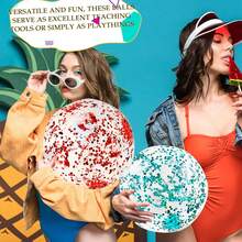 Inflatable Flash Beach Ball, Giant Pool Ball Inflatable Transparent Beach Ball Swimming Pool Water Beach, Perfect For Pool Parties, Summer Fun, Beach Equipment, Water Games - Multicolor - View 3