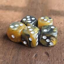 16mm Yellow & Black Dot D6 Dice Set, Suitable For Board Game - Multicolor - View 6