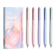 5pcs Simple Macaron Color Ballpoint Pen, Suitable For Office Work, Meeting And Learning Note Taking, Quick Drying Pen For Hand Copying Reports, And Key Marking Ballpoint Pen