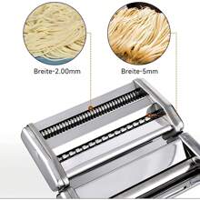 Nudelmaschine Pasta Maker Manuelle aus Edelstahl Frische Maschine 9 Stufen einstellbar Cutter mit Klemme für Spaghetti Nudeln Lasagne