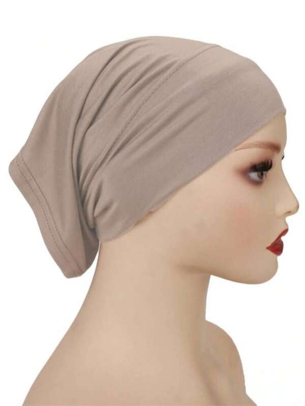 1pc High Elasticity Base Hat For Women ,With Elastic Band And Solid Color,Ideal Gift For Your Loved Ones,Suitable For Chemo Patients,Can Be Used As A Head Wrap Or Hair Cap