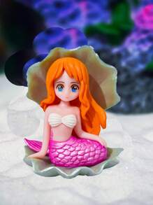 Conjunto de Decoração de Acessórios para Aquário Oceânico, Microbosque DIY com Pequeno Ornamento de Sereia em Concha, para Tanque de Peixes e Bonsai
