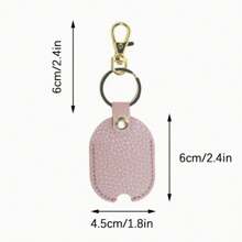2pcs Custom Text Deluxe Oily Ostrich Grain PU Leather Key Holder, Car Key Cover Protector, Hanging Accessory, Storage Case