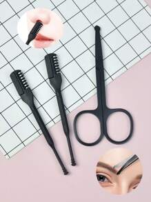 Household Beauty Tools: Small Scissors, Nose Hair Trimmer, Rounded Eyebrow Scissors, Stainless Steel Scissors - And 2pcs Anti-Scratch Double-Headed Nose Hair Trimmer