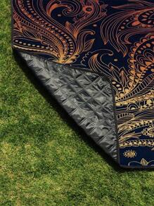 1pc Stylish Patterned Picnic Mat, Thick Waterproof Outdoor Camping Mat, Portable Picnic Cushion With Design