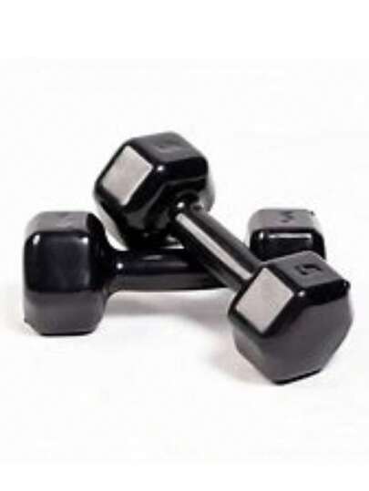 Par de Halteres Sextavado 3Kg - Emborrachado - Academia/Musculação/Fisioterapia