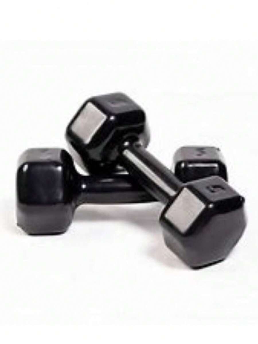 Pair Of 3kg Hex Dumbbells - Rubberized - Gym/Bodybuilding/Physiotherapy - màu đen - Xem 1