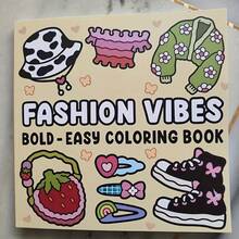 1 pieza Libro de colorear de lujo con tema de moda - Diseños audaces y fáciles con atuendos, accesorios y zapatos elegantes - Perfecto para alivio del estrés y expresión creativa, libro para alivio del estrés | Ilustraciones de moda | Ilustraciones detalladas, Vuelta a la escuela, Útiles escolares - Ver 2