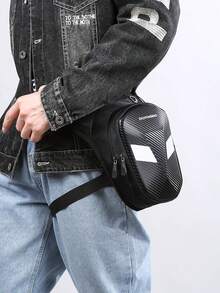 Fashionable Waist Bag Men Sling Bag Backpack Mecha Style Large Capacity - Black - View 5