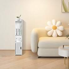 Toilet Paper Holder, Small Bathroom Cabinet With Doors And Shelves, Multi-Tiered Fine Storage Shelf For Bathrooms, Small Spaces, Corner Shelves - White - 白色 - 查看 6