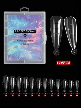 120 قطعة/علبة أظافر جل كريستالية مزيفة بدون أشكال ورقية، أظافر بناء سريعة، أدوات ملحقات مانيكير