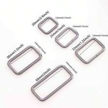 5pcs Metal Rectangle Ring Buckles Square Strap Webbing Belt Rings For Bag Purse DIY Strap - Gold - View 3