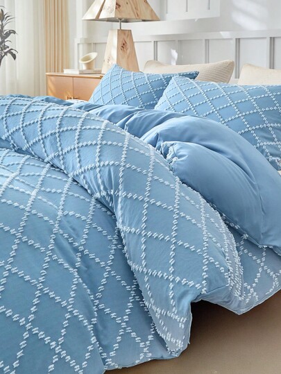 2/3pcs Cozy Comforter Duvet Cover Set, Boho Bedding Set For All Seasons, Embroidery Shabby Chic Home Bedding Duvet Cover With Pillowcases, Cute Home Decor