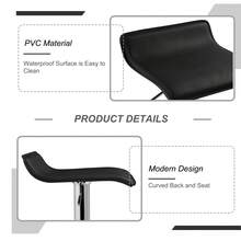 VECELO Bar Stools Set Of 4, Modern PU Leather Adjustable Bar Stools With Back, 360° Swivel Bar Height Stools For Kitchen Counter Island - No Stripes - View 2