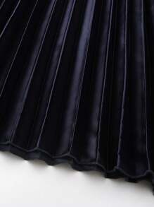 Falda plisada elegante de unicolor para mujer - Falda de tafetán ligera y cómoda