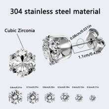 Kit per piercing professionale per orecchie, per uso in salone o domestico, con 20 pezzi di orecchini a perno in acciaio inossidabile, 12 pezzi di orecchini in zirconia, 10 pezzi di perni per orecchie in argento 925