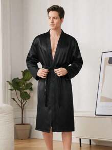 New Style Men's Casual Long Sleeve Bathrobe