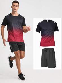 Ensemble de sport style petit ami pour hommes, t-shirt de course séchage rapide et shorts. Tenue d'entraînement football d'été de remise en forme, équipement de style petit ami pour hommes, survêtement, short de style petit ami, ensemble deux pièces de style petit ami pour hommes